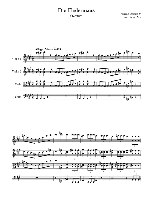 Die Fledermaus for String Orchestra