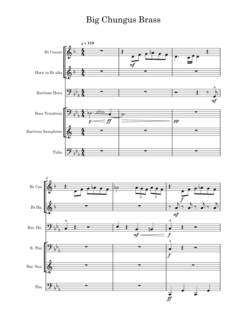 Among Us Drip Leonz X Big Chungus Endigo Sheet music for Trombone