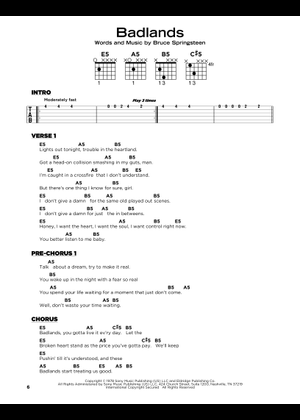 Badlands Sax Solo - Bruce Springsteen Sheet Music for Saxophone