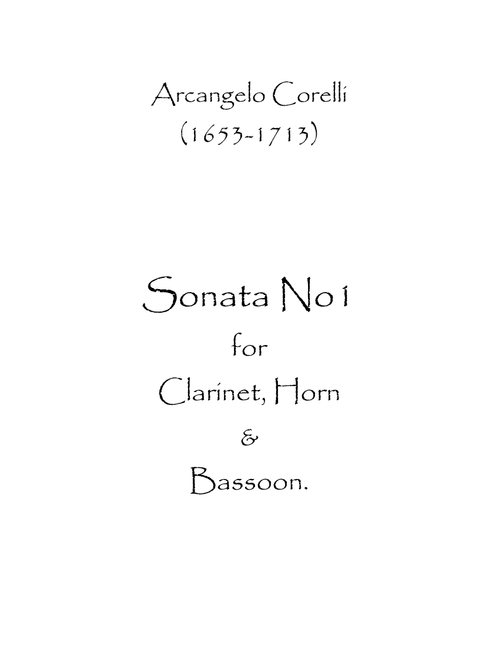 Sonata No.1 (Arr. Spence Bundy) - ArcangeloCorelli (Small Ensemble)