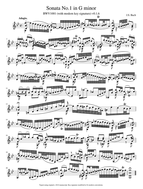 Bach Sonata No.1 in G minor (BWV 1001)