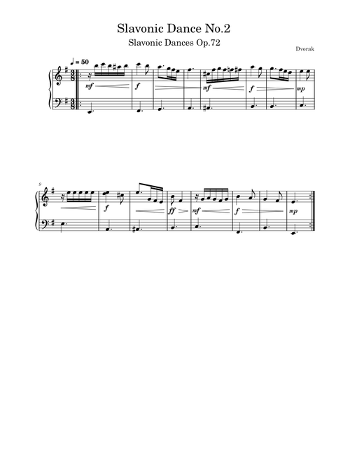 Slavonic Dances, Op.72 – Antonín Dvořák Slavonic Dance No.2