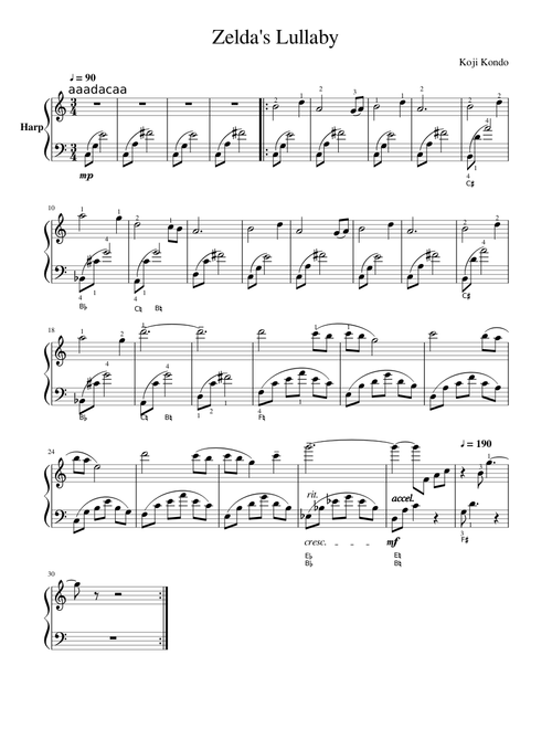 Zelda's Lullaby for Harp