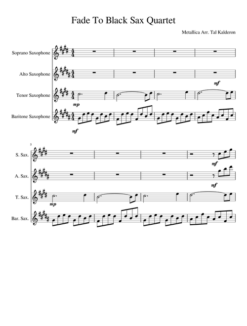Fade To Black Sax Quartet