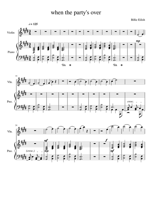 When the party s over Violin