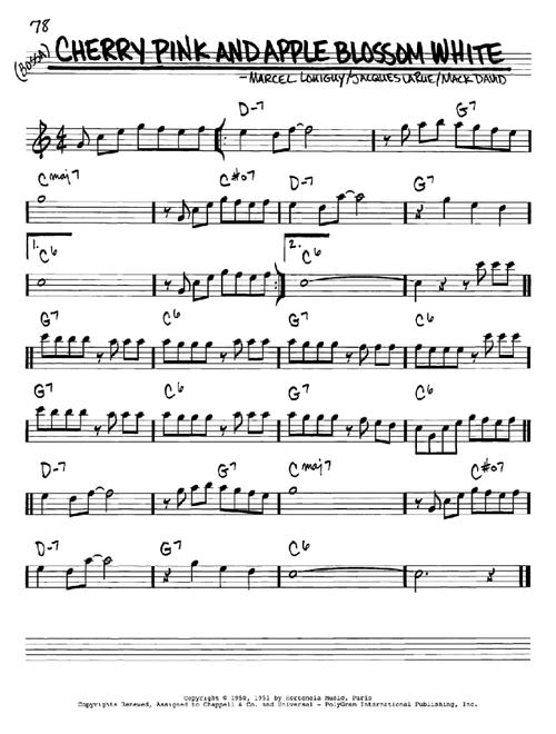 Cherry Pink And Apple Blossom White - Mack David (Real Book - Melody-Chords)
