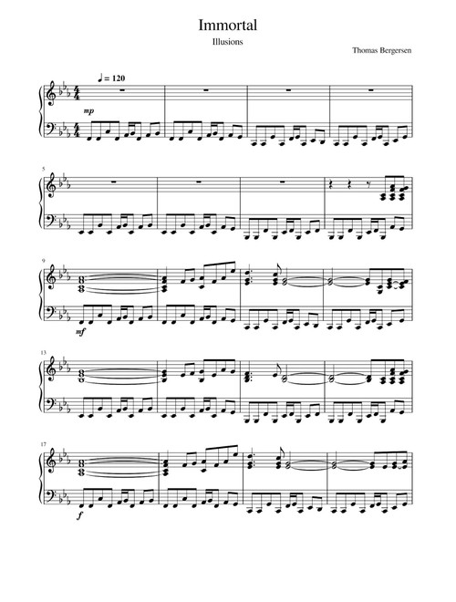 Immortal (Arr. Thomas Bergersen) (Piano Solo)