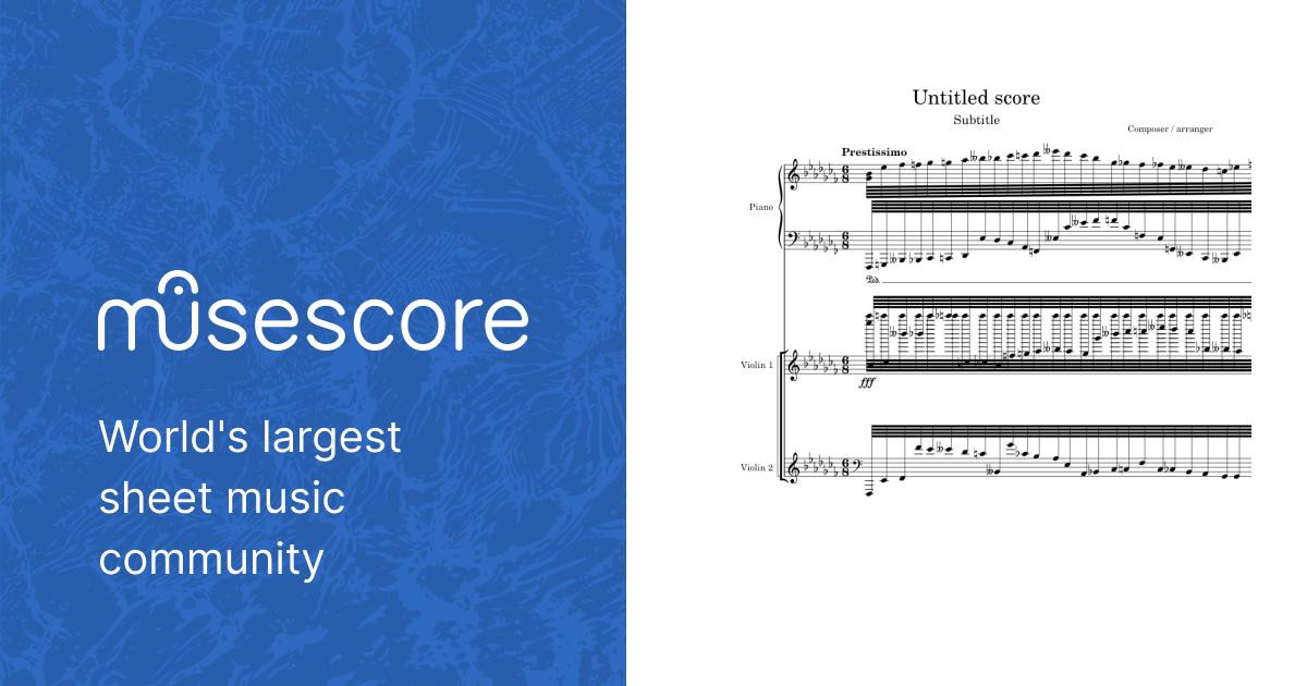 Why there is c8 sheet music for piano violin mixed trio musescore