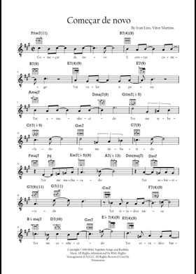 Free Começar De Novo by Ivan Lins sheet music | Download PDF or