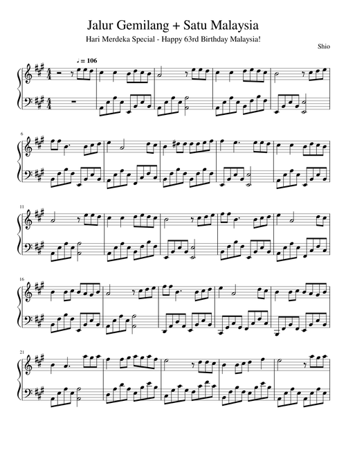 【Hari Merdeka Special】Jalur Gemilang + Satu Malaysia 【Piano Arrangement】