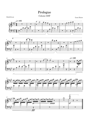 Prologue (Celeste) Sheet Music for Piano, Guitar, Drum group, Harp