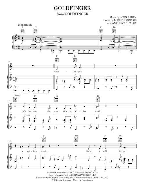 Goldfinger - Shirley Bassey (Piano-Vocal-Guitar)