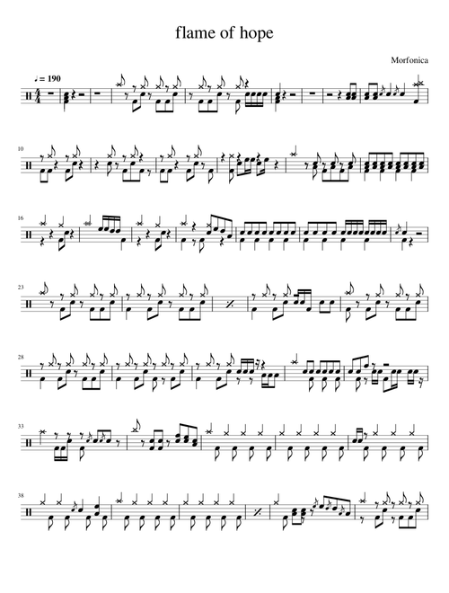 Morfonica - flame of hope (Drum tab)