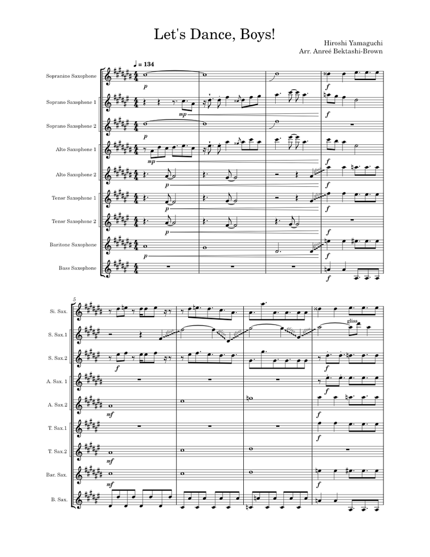 激安の – Boys! Dance, Let's Hiroshi Sheet Ensemble) (Sax Yamaguchi その他