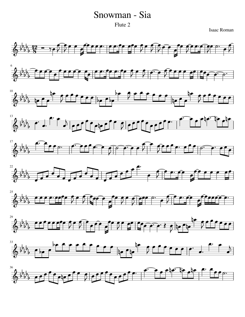 Snowman Flute 2 Sheet music for Piano (Solo)