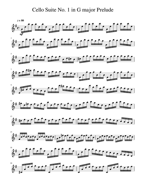 Bach - Cello Suite No. 1 in G major (for clarinet)