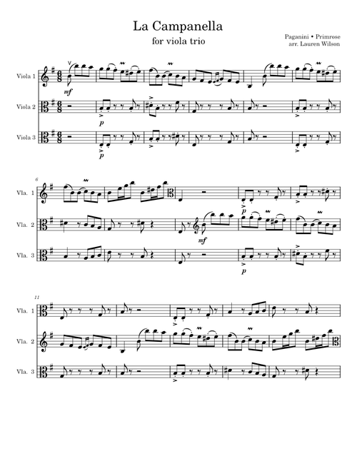La Campanella for Viola Trio