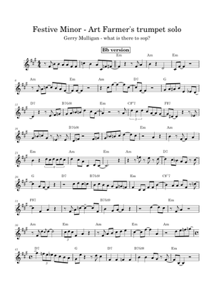 Festive Minor Sheet Music with Chords for Saxophone baritone (Solo