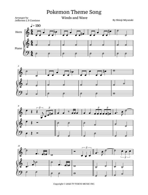 Pokemon (Arr. Jefferson LS Cassiano) - Shinji Miyazaki (French Horn and Piano)