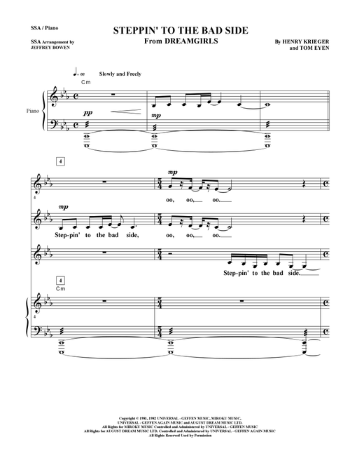 Steppin' To The Bad Side (Arr. Jeffrey Bowen) - Battle/foxx/hudson/knowles (Choral, SSA)