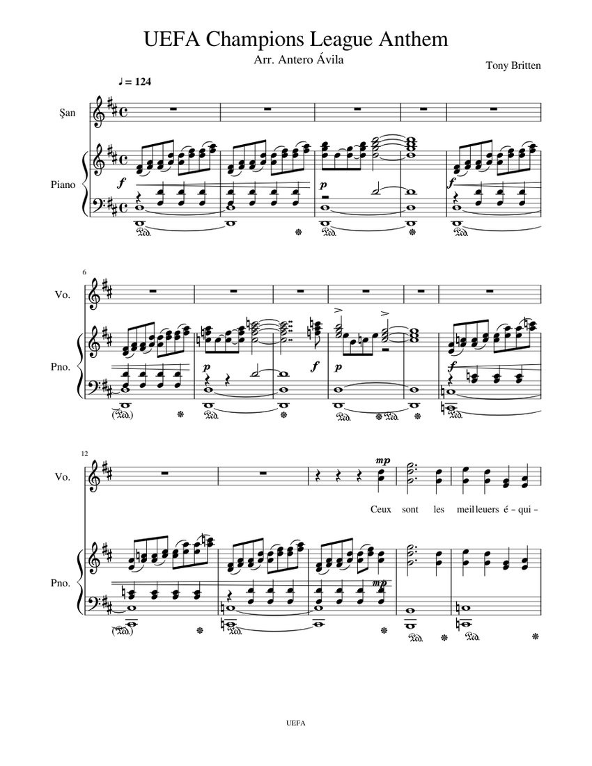 Uefa Champions League Anthem Sheet Music For Piano Vocals Piano Voice Musescore Com Uefa Champions League Anthem Sheet Music For Piano Vocals Piano Voice Musescore Com
