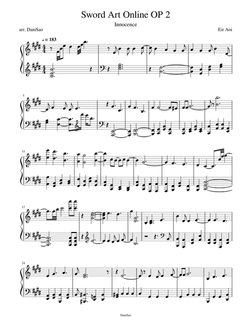 Sword Art Online Innocence (Piano)