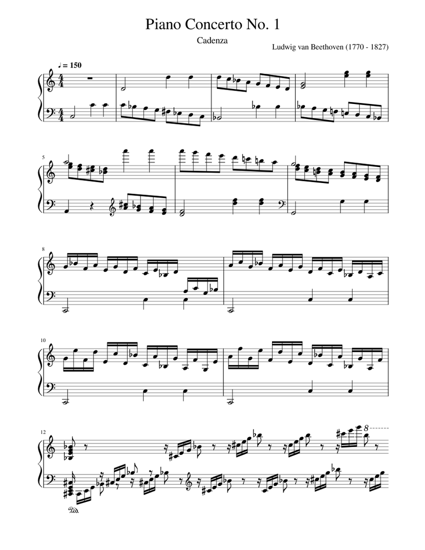 Ludwig van Beethoven, Piano Concerto No. 1 in C Major, Opus