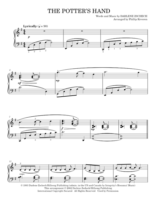 The Potter's Hand - Darlene Zschech (Piano Solo)