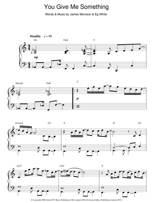You Give Me Something - James Morrison (Piano Solo)