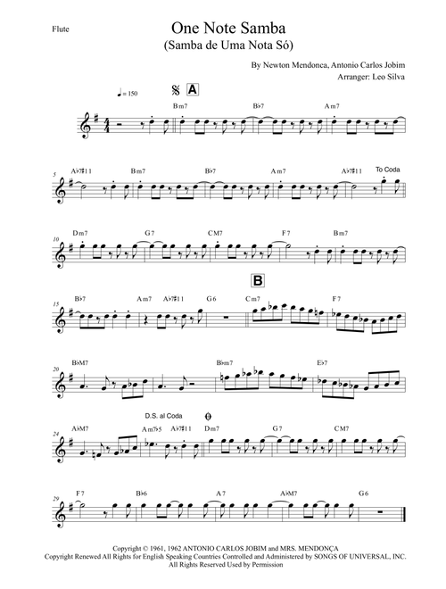 One Note Samba (samba De Uma Nota So) (Arr. Leo Silva) - Pat Thomas (Flute Solo)