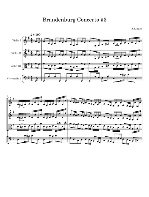 Brandenburg Concerto No.3 in G major, BWV 1048 – Johann Sebastian Bach
