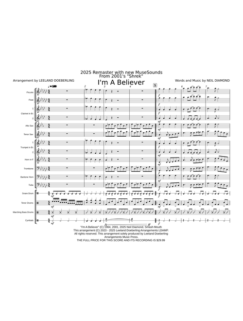 I'm A Believer – Neil Diamond | Arr Doeberling