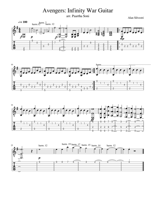 Avengers: Infinity War Theme Guitar