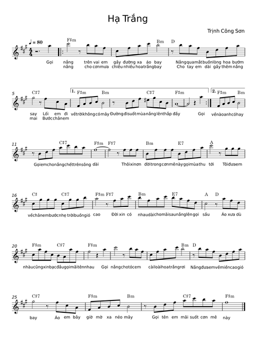 Hạ Trắng - Trịnh Công Sơn