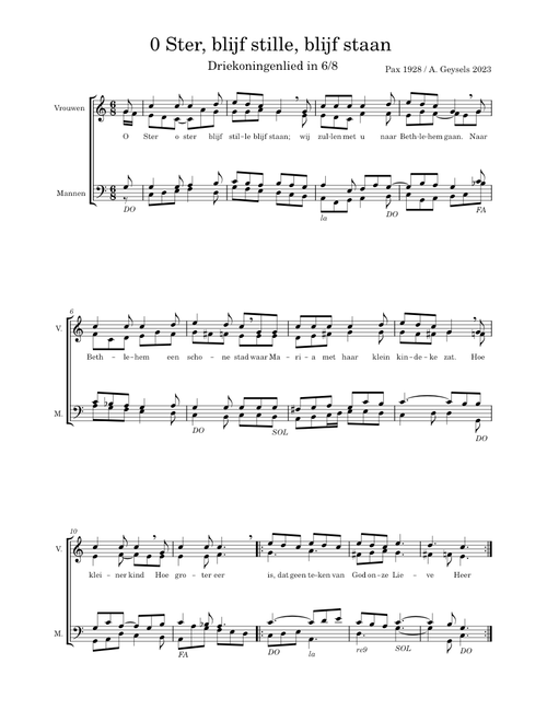 Folk song – Misc tunes O ster (driekoningenlied)