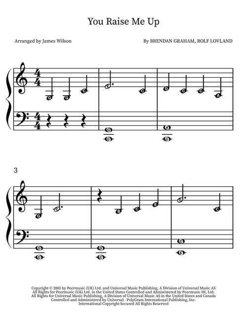 You Raise Me Up (Arr. James Wilson) - Josh Groban & The African Children's Choir (Piano Solo)
