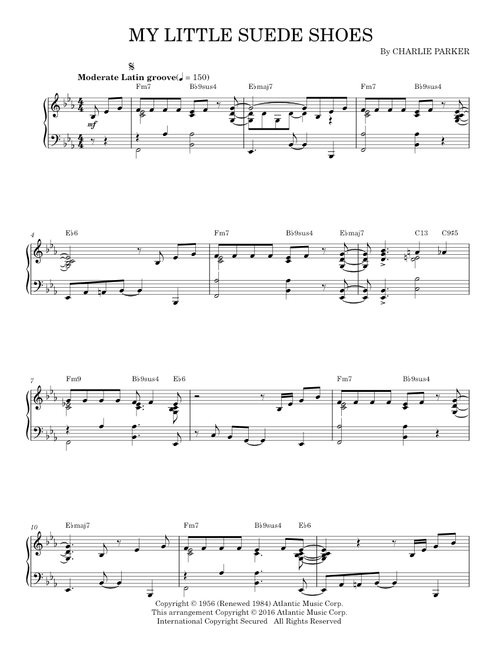 My Little Suede Shoes (arr. Brent Edstrom) - Charlie Parker (Piano Solo)