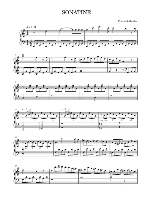 Sonatine op. 20, No. 1 – Friedrich Kuhlau