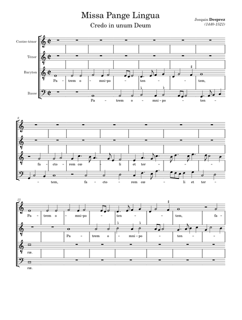 Missa Pange lingua, 3. Credo - Desprez