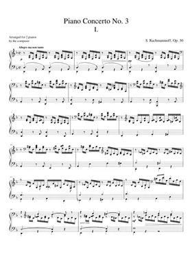 Free Piano Concerto No.3, Op.30 by Sergei Rachmaninoff sheet Free Piano Concerto No.3, Op.30 by Sergei Rachmaninoff sheet