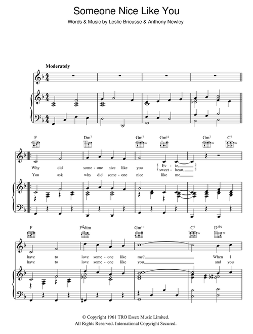 Someone Nice Like You - Leslie Bricusse (Piano-Vocal-Guitar (Piano Accompaniment))