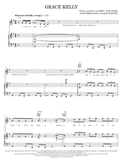 Grace kelly - Mika (Piano-Vocal-Guitar)