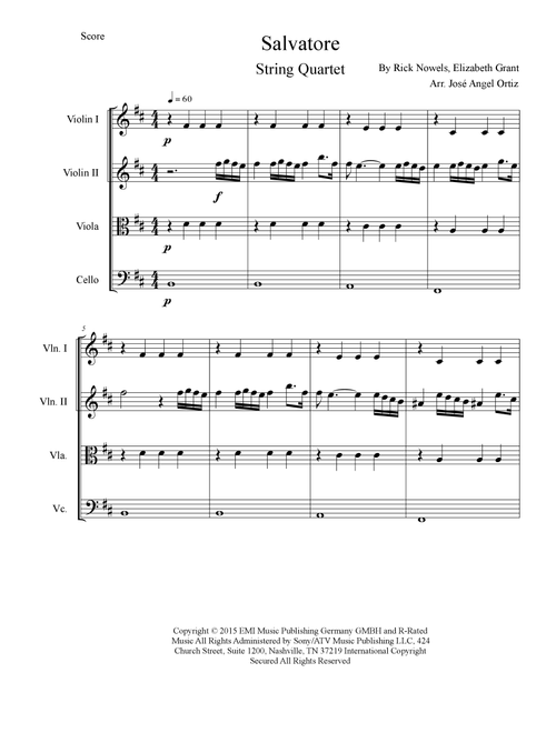 Salvatore (Arr. José angel Ortiz ramirez) - Lana Del Ray (String Quartet)