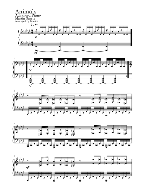 Animals – Martin Garrix - Advanced Piano