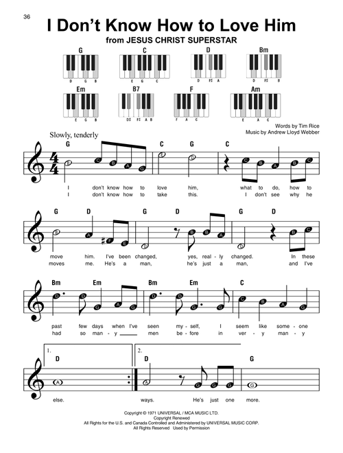 I Don't Know How To Love Him - Helen Reddy (Super Easy Piano)