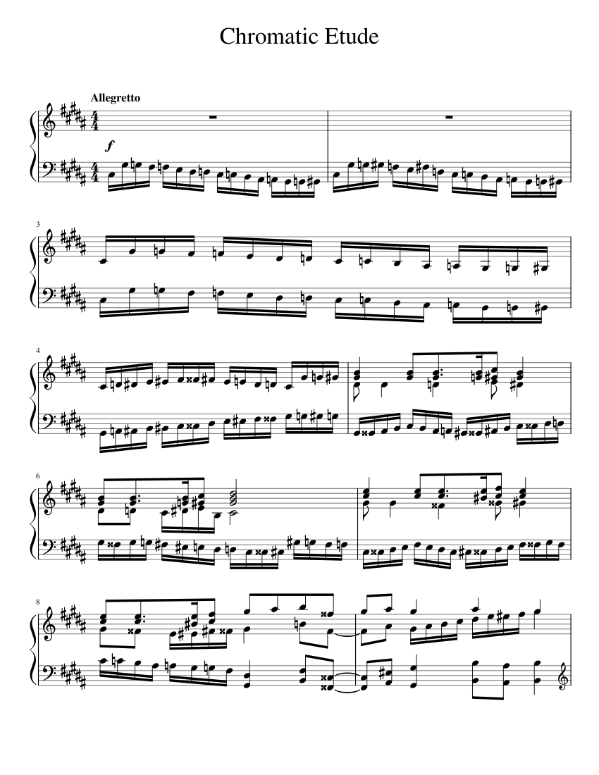 Chromatic Etude Sheet music for Piano (Solo) | Musescore.com