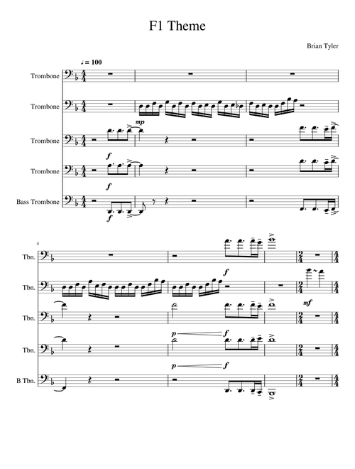 F1 Theme (Trombone)