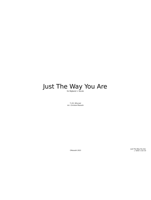 Just the way you are – Billy Joel - for Bigband + Vocals