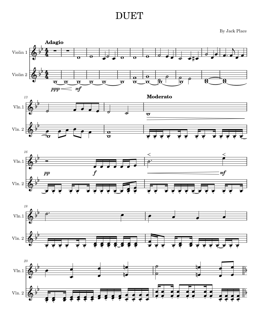 DUET Sheet music for Violin (String Duet) | Musescore.com
