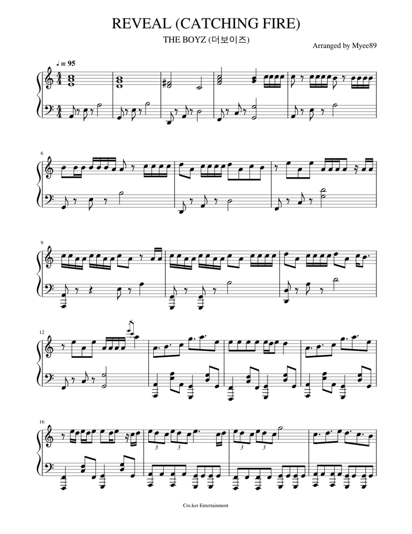 THE BOYZ (더보이즈) - REVEAL (CATCHING FIRE) Sheet Music for